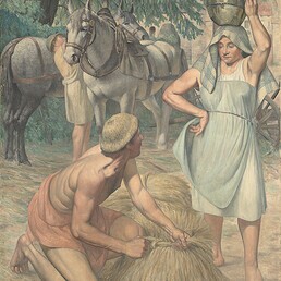 Gustave Pierre, Triptyque Retour des champs (détail gauche)