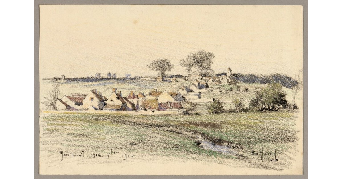 Appay Village sous un bombardement, APPAY - Portail officiel des Musées de Reims