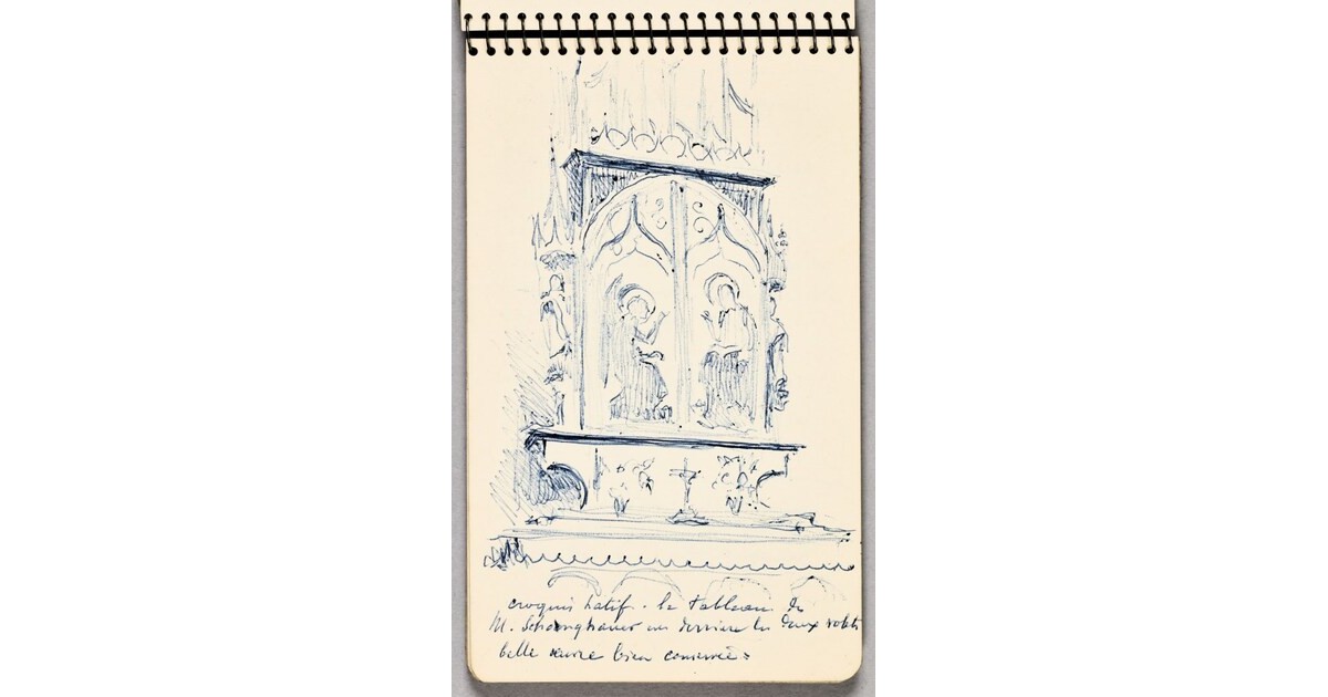 Esquisse de la Vierge au buisson de roses de Schongauer, KRIER