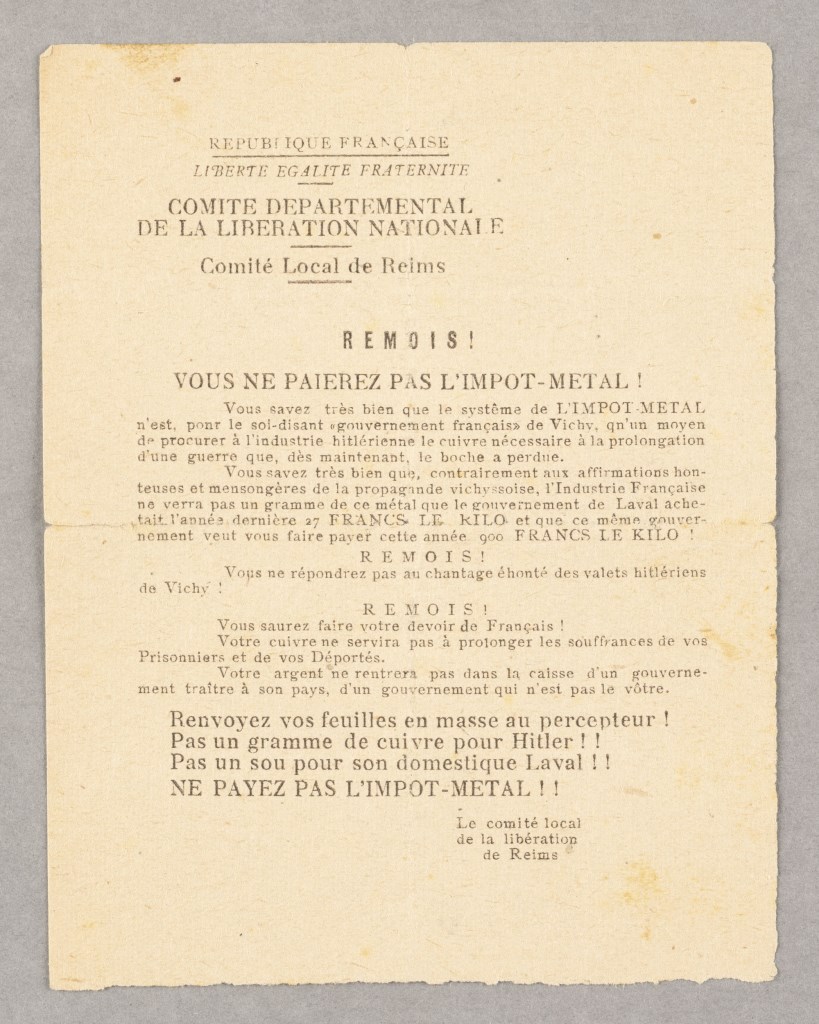  par COMITE LOCAL DE LIBERATION DE REIMS
