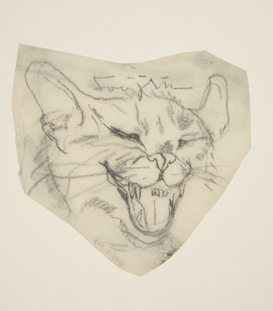 Bataille De Chat Tete De Chat Etude Foujita Portail Officiel Des Musees De Reims